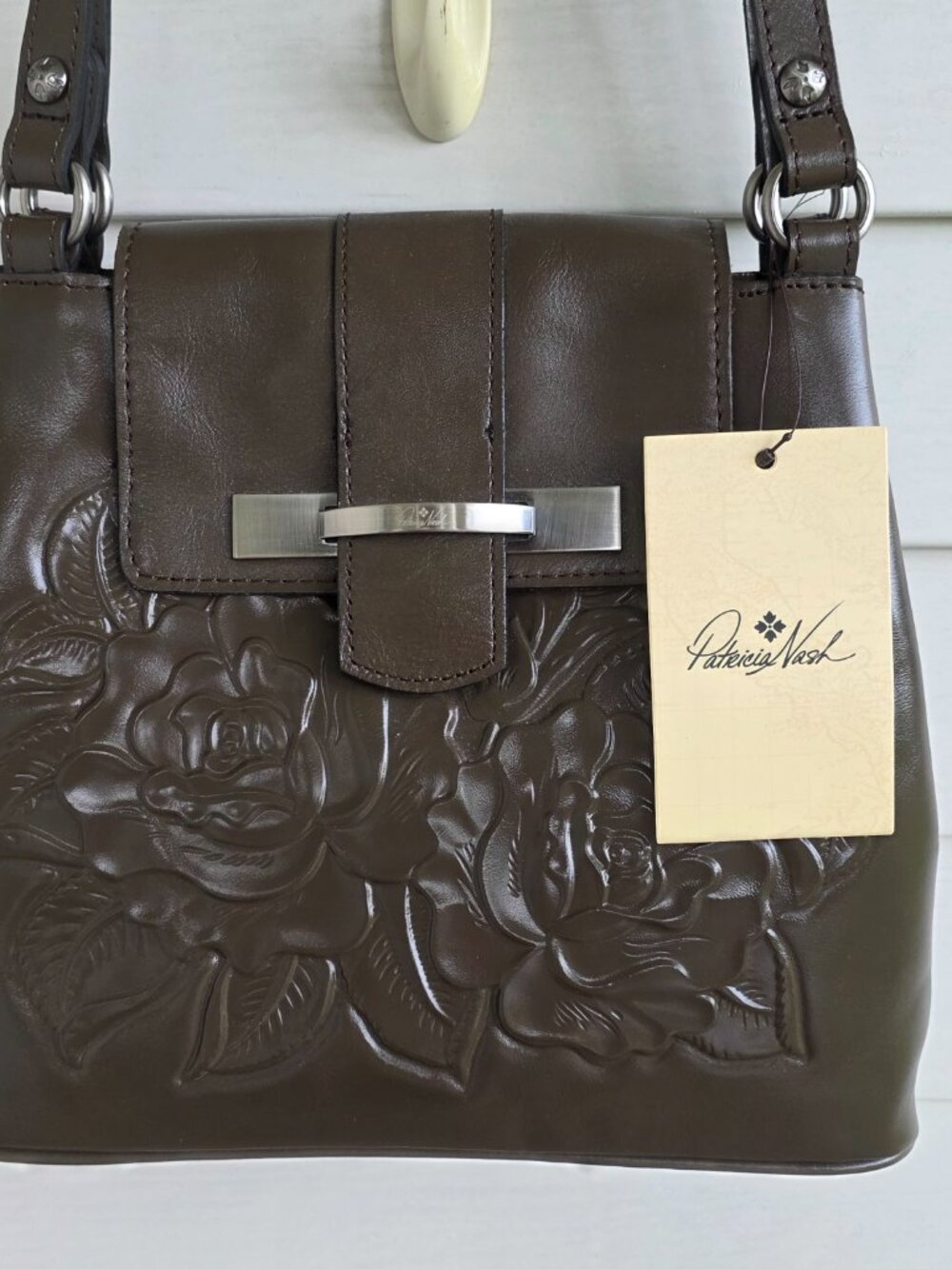 NWT Patricia Nash Larone shoulder bag mushroom brown - Picture 2 of 14
